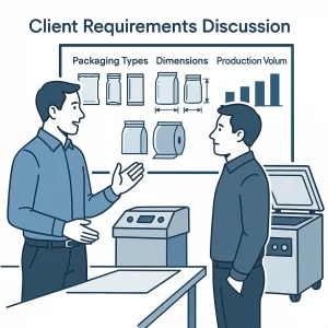 Requirement Discovery – Understand packaging type, dimensions, production volume