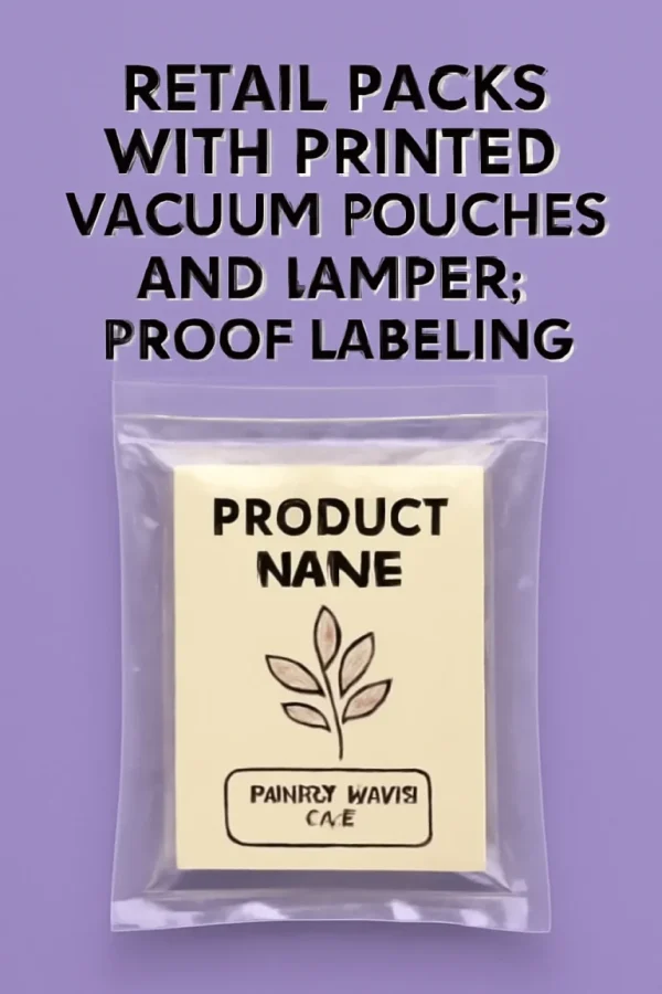 Retail packs with printed vacuum pouches and tamper-proof labeling
