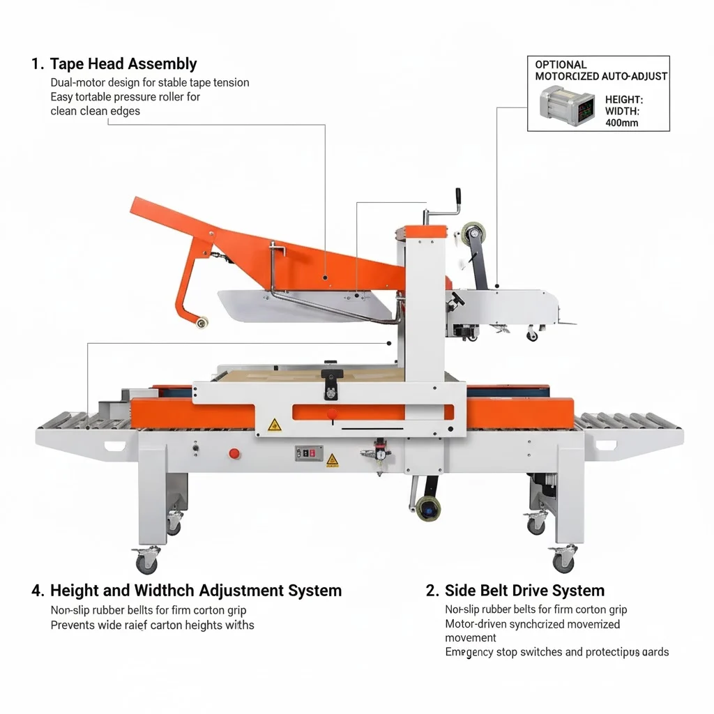 replace partment of carton box sealer